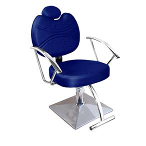 Cadeira de Cabeleireiro Vitória Encosto Fixo Pé Quadrado - Azul