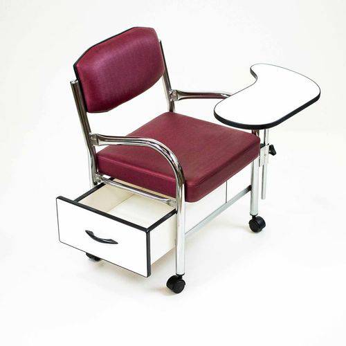 Cadeira de Manicure Luxo - Cirandão Moveis para Salão - Cor: Bordo Acetinado