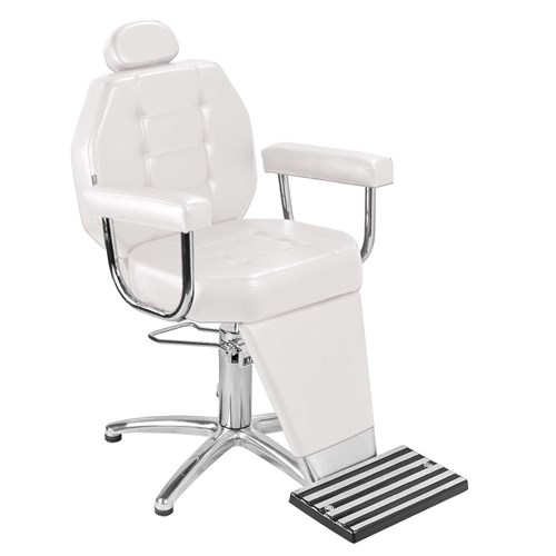 Cadeira de Maquiagem Linea - Braço Estofado - Pentapé - Branca