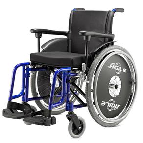 Cadeira de Rodas Ágile em Alumínio Baxmann Jaguaribe Assento 40 Cm e Cadeira Vinho