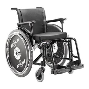 Cadeira de Rodas Ágile Jaguaribe - Preto - Larg. Assento 44cm
