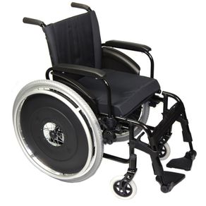 Cadeira de Rodas Ortobras AVD Alumínio Pés Fixos 44 Cm Preta (Cód. 8897)