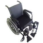 Cadeira De Rodas Avd Alumínio X Duplo Pés Eleváveis 40cm Preta (cód.11219)