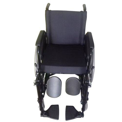 Cadeira de Rodas Avd Alumínio X Duplo Pés Eleváveis 48cm Preta Ortobras (cód. 11107)