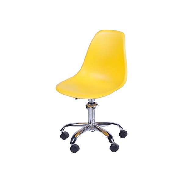 Cadeira Dkr Base Rodízio - Amarela - Or Design