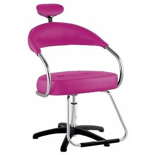 Cadeira Futura Manual para Salão Cabeleireiro Rosa - Dompel
