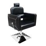 Cadeira hidráulica para salão e barbearia em couro PU preto - PEL-S037