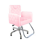 Cadeira Hidráulica Reclinavel Splendor Botão,cabeleireiro,maquiagem,fortebellomóveis,base Estrela Cor: Rosa Bb Acetinado