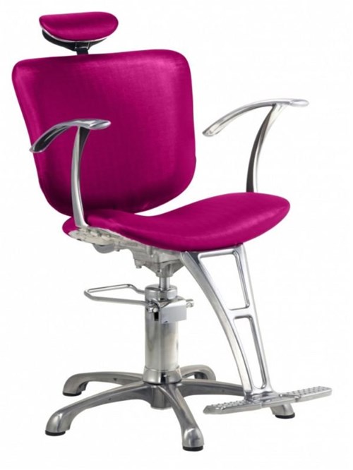 Cadeira Lúmia Hidráulica Reclinável para Salão Maquiagem Cabeleireiro, Rosa - Dompel