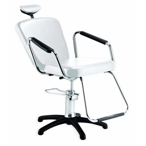 Cadeira Nix Hidráulica Reclinável para Barbeiro e Maquiagem Branca - Dompel