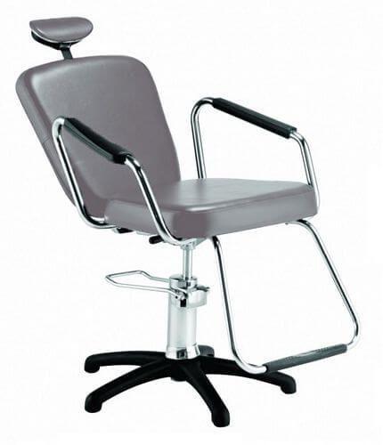 Cadeira Nix Hidráulica Reclinável para Barbeiro e Maquiagem, Prata - Dompel