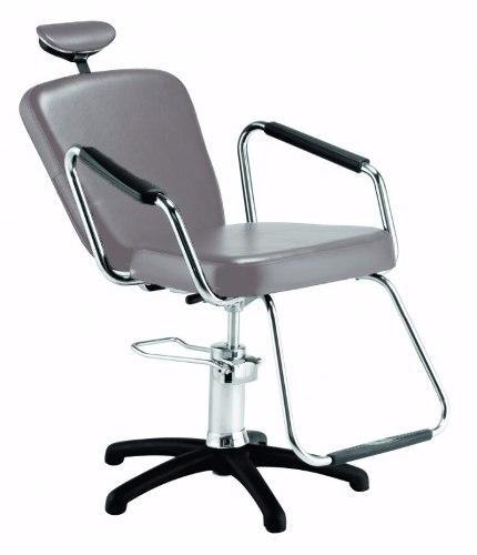 Cadeira Nix Hidráulica Reclinável para Barbeiro e Maquiagem Prata - Dompel