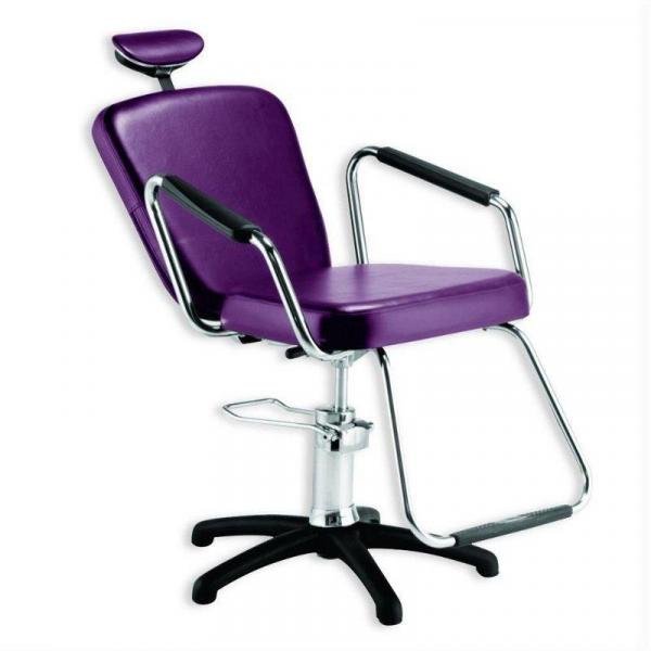 Cadeira Nix Hidráulica Reclinável para Barbeiro e Maquiagem Roxa - Dompel