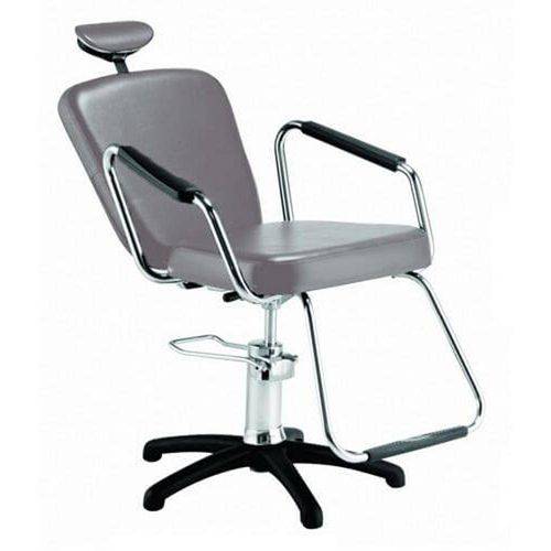 Cadeira Nix Hidráulica Reclinável para Barbeiro, Salão e Maquiagem, Prata - Dompel