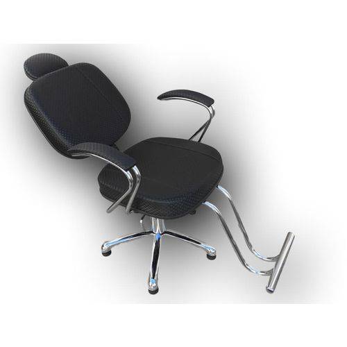 Cadeira para Cabeleireiro Corsa Reclinável Lx Preto 3d