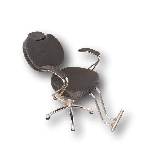 Cadeira para Cabeleireiro Luana Reclinável Luxo Café 3d