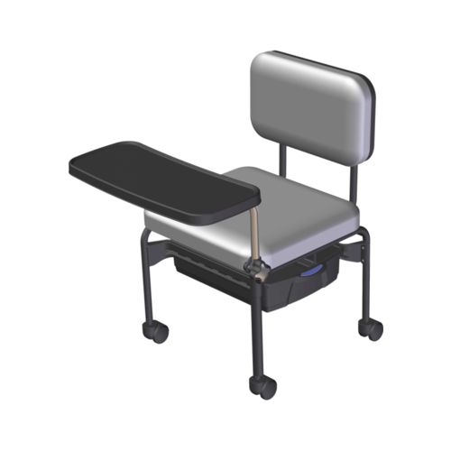 Cadeira para Manicure Assento Anatômico C Mesa de Apoio Removivel - Preto / Cinza