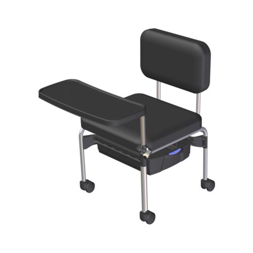 Cadeira para Manicure Assento Anatômico C Mesa de Apoio Removivel - Preto