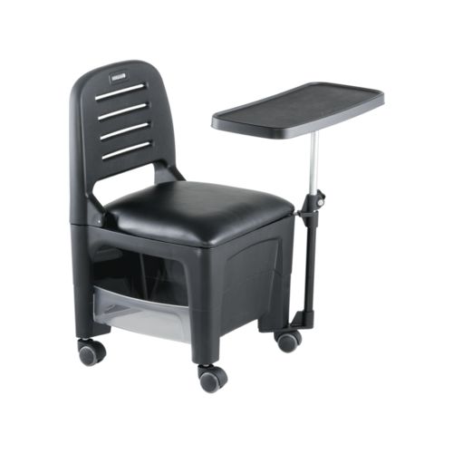 Cadeira para Manicure Encosto Retrátil com Mesa de Apoio - Preto