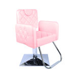 Cadeira Poltrona Hidráulica Reclinavel Splendor Capitone,cabeleireiro,maquiagem,fortebello Móveis,cor: Rosa Bb Acetinado