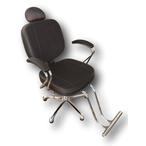 Cadeira Poltrona para Cabeleireiro Corsa Luxo Fixa Café 3d