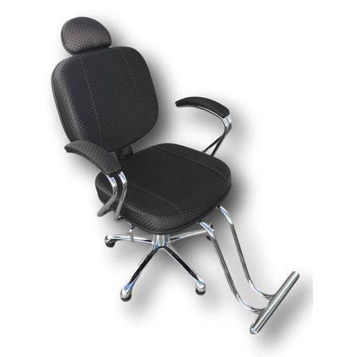 Cadeira Poltrona para Cabeleireiro Corsa Lx Fixa Preto 3d