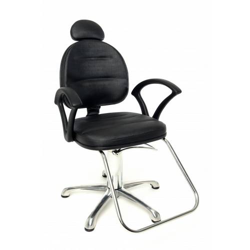 Cadeira Poltrona para Cabeleireiro Glória Fixa Preta