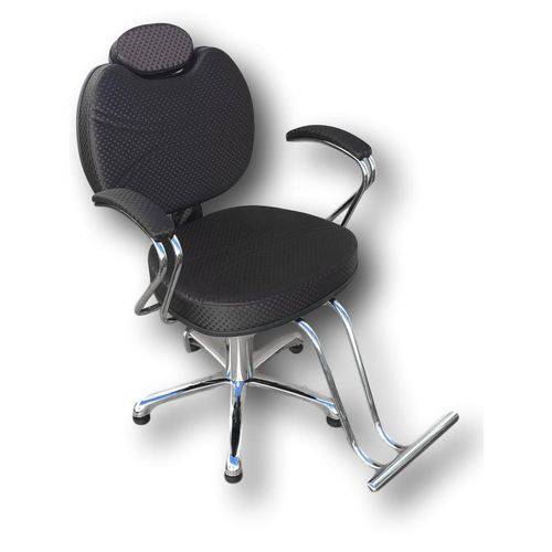 Cadeira Poltrona para Cabeleireiro Luana Luxo Fixa Preto 3d