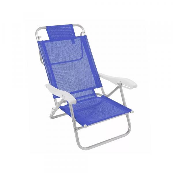 Cadeira Praia em Aluminio Banho de Sol Marinho - Zaka