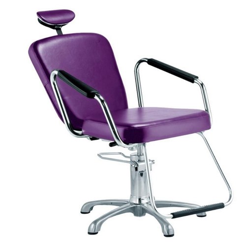 Cadeira Reclinável Alumínio para Barbeiro e Maquiagem, Roxa - Nix Dompel