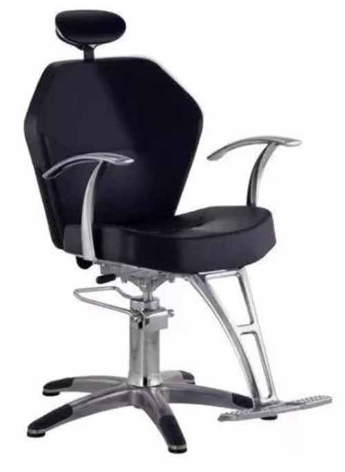 Cadeira Romana Hidráulica Reclinável para Barbeiro Barbearia, Preta - Dompel
