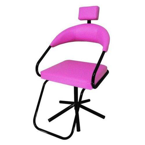 Cadeira Slim Rosa para Salão de Beleza com Encosto Lizze