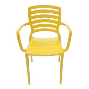 Cadeira Sofia com Braço Encosto Horizontal - Preto