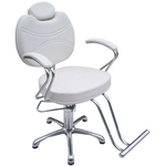 Cadeira topázio Reclinável Branca Para Cabeleireiro/Maquiador Gilcadeiras