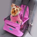 Cadeirinha de transporte para cachorro e gato Assento para Banco de Carro Car Seat Chalesco Rosa