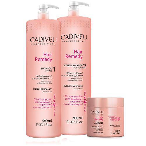 Cadiveu Kit Hair Remedy Tratamento 3 Produtos