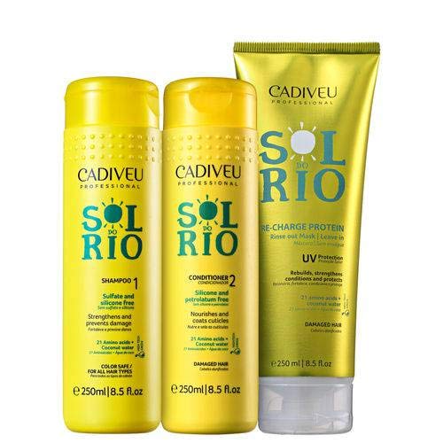 Cadiveu Sol do Rio Duo Kit Shampoo (250ml), Condicionador (250ml) e Re-Charge (250ml)