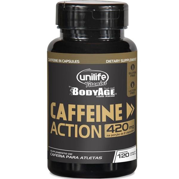 Cafeína 420mg Caffeine Action Unilife 120 Cápsulas