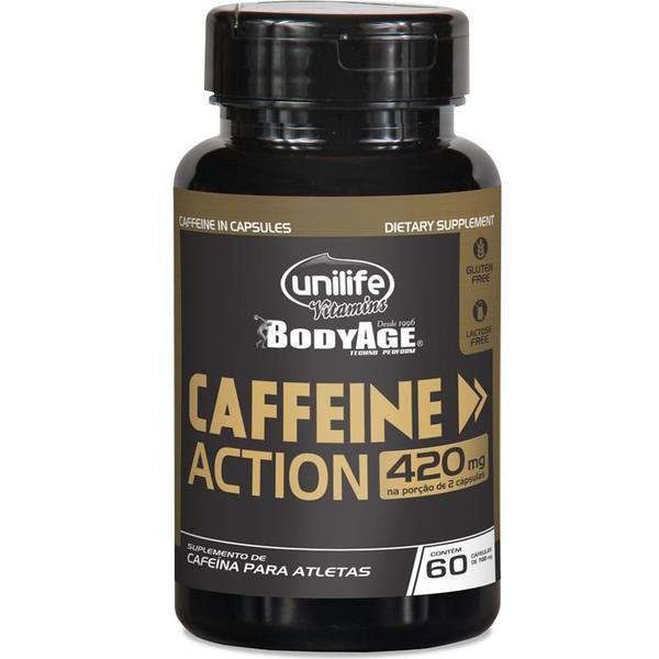 Cafeína 420mg Caffeine Action Unilife 60 Cápsulas
