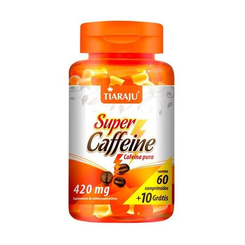 Cafeína Super Caffeine Tiaraju 60+10 Comprimidos de 420mg