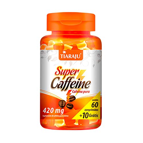 Cafeína Super Caffeine Tiaraju 60+10 Comprimidos de 420mg
