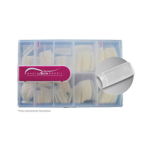 Caixa de Unhas (tip) Transparente Sorriso 100un Magic Nails - 3cx