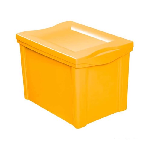 Caixa Organizadora com Tampa 30L Plástico Amarelo Color Ordene Ordene