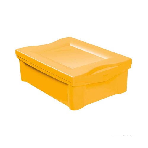 Caixa Organizadora com Tampa 13,5L Plástico Amarelo Color Ordene Ordene