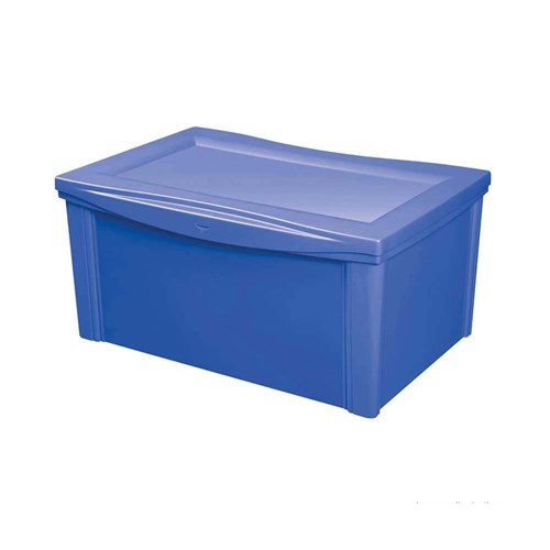 Caixa Organizadora com Tampa 65L Plástico Azul Color Ordene Ordene
