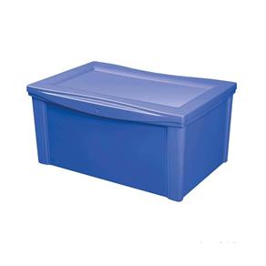 Caixa Organizadora com Tampa 65L Plástico Azul Cor Ordene Ordene