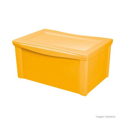 Caixa Organizadora de Plástico Color 65 Litros Amarelo Ordene