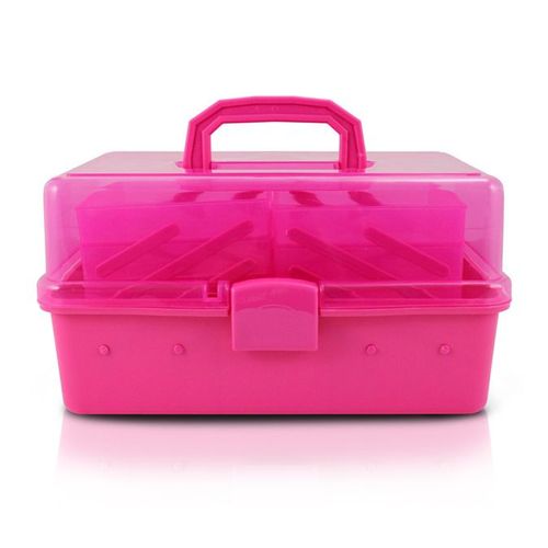 Caixa Organizadora Transparente Organizadores Plástico Pink - Jacki Design