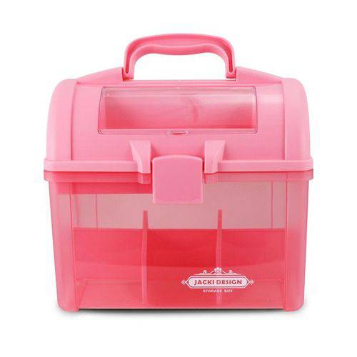 Caixa Organizadora Transparente Organizadores Plástico Pink - Jacki Design - Jacki Design