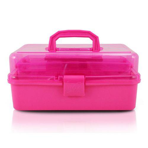 Caixa Organizadora Transparente Organizadores Plástico Pink - Jacki Design - Jacki Design